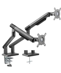 Brateck Dual Monitor Premium Slim Aluminum Spring-Assisted Monitor Arm Fix Most 17'-32' Monitor Up to 9kg per screen VESA 75x75 /100x100 (Grey)