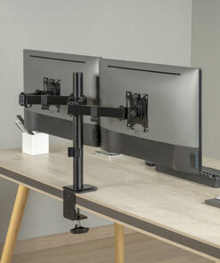 Brateck Dual-Monitor Steel Articulating Monitor Mount Fit Most 17'-32' Monitor Up to 20KG VESA 75x75,100x100(Black)(NEW)