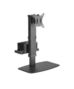 Brateck Vertical Lift Monitor Stand With Thin Client CPU Mount Fit Most 17'-32' Monitor Up to 8KG VESA 75x75,100x100(Black) (LS)