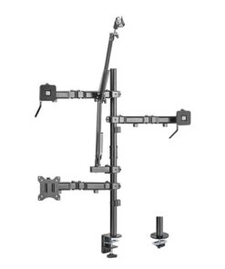 Brateck Single-Monitor All-in-One Studio Setup Desktop Mount Fix 17'-32' Up to 9kg, Fit Curved Monitor, 897x120x1000mm (LS)