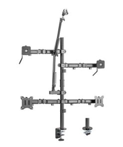 Brateck Dual-Monitor All-in-One Studio Setup Desktop Mount Fit17'-32' Weight Capacity Up to 9kg, Fit Curved Monitor (LS)