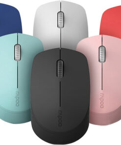RAPOO M100 2.4GHz and Bluetooth 3  / 4 Quiet Click Wireless Mouse Red - 1300dpi Connects up to 3 Devices, Up to 9 months Battery Life