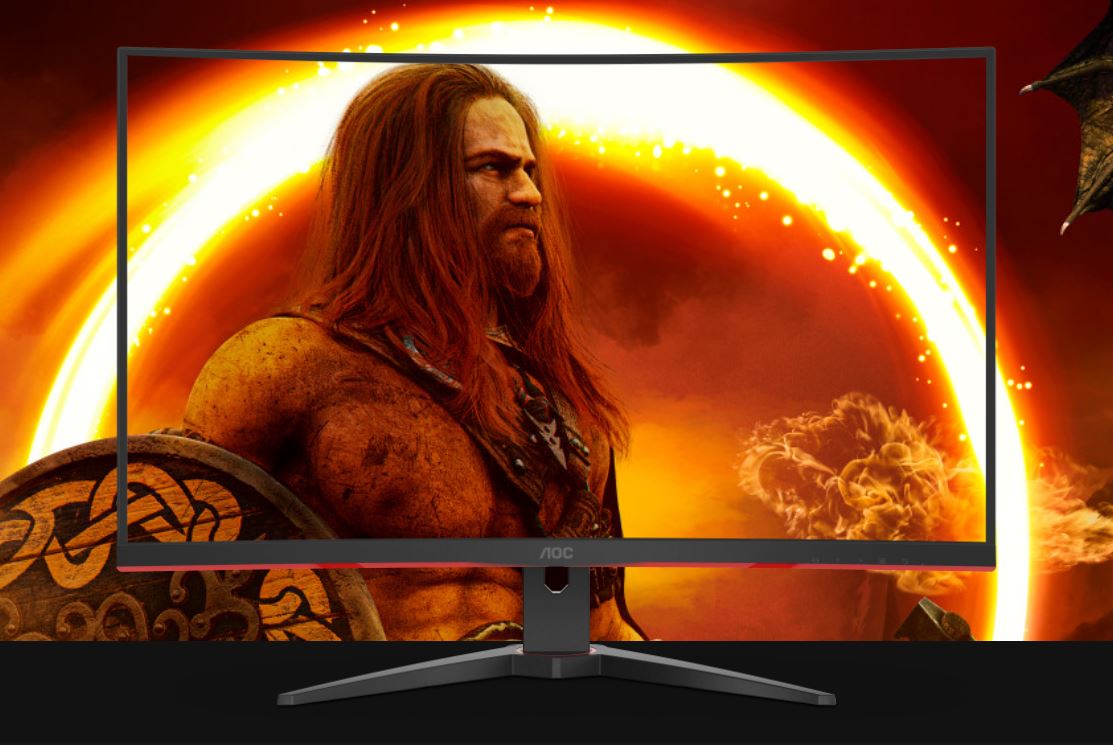 AOC 31.5' Curved Monitor (C32G2ZE) - FHD 240Hz VA, 0.5ms, 1500R curve, 123% sRGB, DP 1.2, HDMI 2.0, Delta E<2, tilt adjustable, 3000 1 contrast