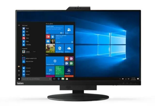 LENOVO ThinkCentre Tiny-in-One 27' 60Hz QHD Monitor 2560x1440 16 9 14ms Height Adjust Tilt Swivel Pivot HDMI DP USB3.1 Webcam Mic VESA Black 3YR