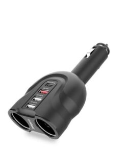(LS)mbeatÂ® Gorilla Power Four Port USB-C PD and QC3.0 Car Charger with Cigar Lighter Splitter features built-in over heat Package EOL