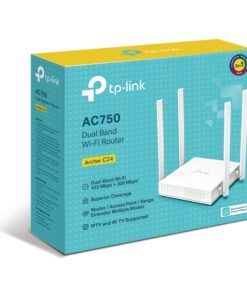 TP-Link Archer C24 AC750 Dual-Band Wi-Fi Router 2.4GHz 300Mbps 5GHz 433Mbps 4xLAN 1xWAN 4xAntennas, WPS, Router Access Point and Range Extender Modes
