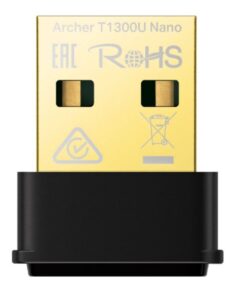 TP-Link Archer T1300U Nano AC1300 Nano Wireless MU-MIMO USB Adapter, 1201 Mbps at 5 GHz + 574 Mbps at 2.4 GHz, 5G NR 4.67Gbps /1.25Gbps, LTE support C