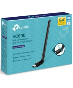 TP-Link Archer T2U Plus AC600 High Gain Wi-Fi Dual Band USB Adapter,433Mbps at 5GHz + 200Mbps at 2.4GHz, USB 2.0, 1 high gain antenna