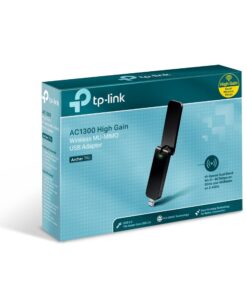 TP-Link Archer T4U AC1300 Wireless Dual Band USB Adapter 2.4GHz (400Mbps) 5GHz (867Mbps) 1xUSB3 802.11ac Omni Directional Antenna WPS button USB Ext C