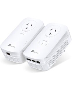 TP-Link TL-PA8033P KIT AV1300Â PassthroughÂ PowerlineÂ KIT, Qualcomm, 3 GigabitÂ Ports, 1300Mbps Powerline, 2*2 MIMO, HomePlug AV2, New PLC Utility, Twin