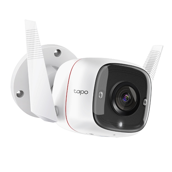 TP-Link TC65 Outdoor Security Wi-Fi Camera Ultra HD Video 3MP Definition, Wired /Wireless, Night Vision, Alarm, Two-Way Audio Microphone, Voice Control