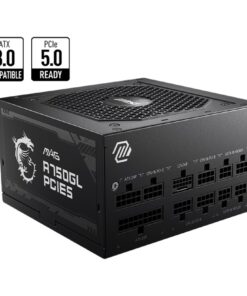 MSI MAG A750GL PCIE5 750W Up to 90% (80 Plus Gold) ATX Power Supply Unit, PFC, 100~240 VAC, 750W, 47-63Hz, PCI-E, SATA, FDD
