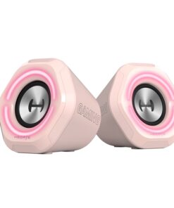 Edifier G1000 Gaming 2.0 Speakers System - Bluetooth V5.0 / USB Audio / AUX Input /RGB 10 Light Effects / 10W RMS Power - Pink