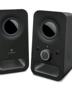 Logitech Z150 2.0 Stereo Speakers 6W Compact Size Easily Access to Power and Volume Control Headphone and Auxiliary Jack for TV PC Smartphone Tablet