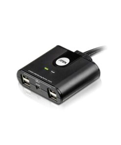 Aten Peripheral Switch 2x4 USB 2.0, 2x PC, 4x USB 2.0 Ports, Remote Port Selector, Plug and Play, Hot Pluggable