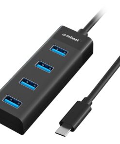 mbeatÂ® USB-C to 4-Port 3.0 Hub - Black USB 3.0 transfer speeds up to 5Gbps Material  ABS Plastic Cable Length  200mm Weights  36g