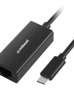 (LS) mbeatÂ® USB-C Gigabit Ethernet Adapter - Black Fast and secure RJ45, up to 1000Mbps speed. Plug-and-play Compact and lightweigh