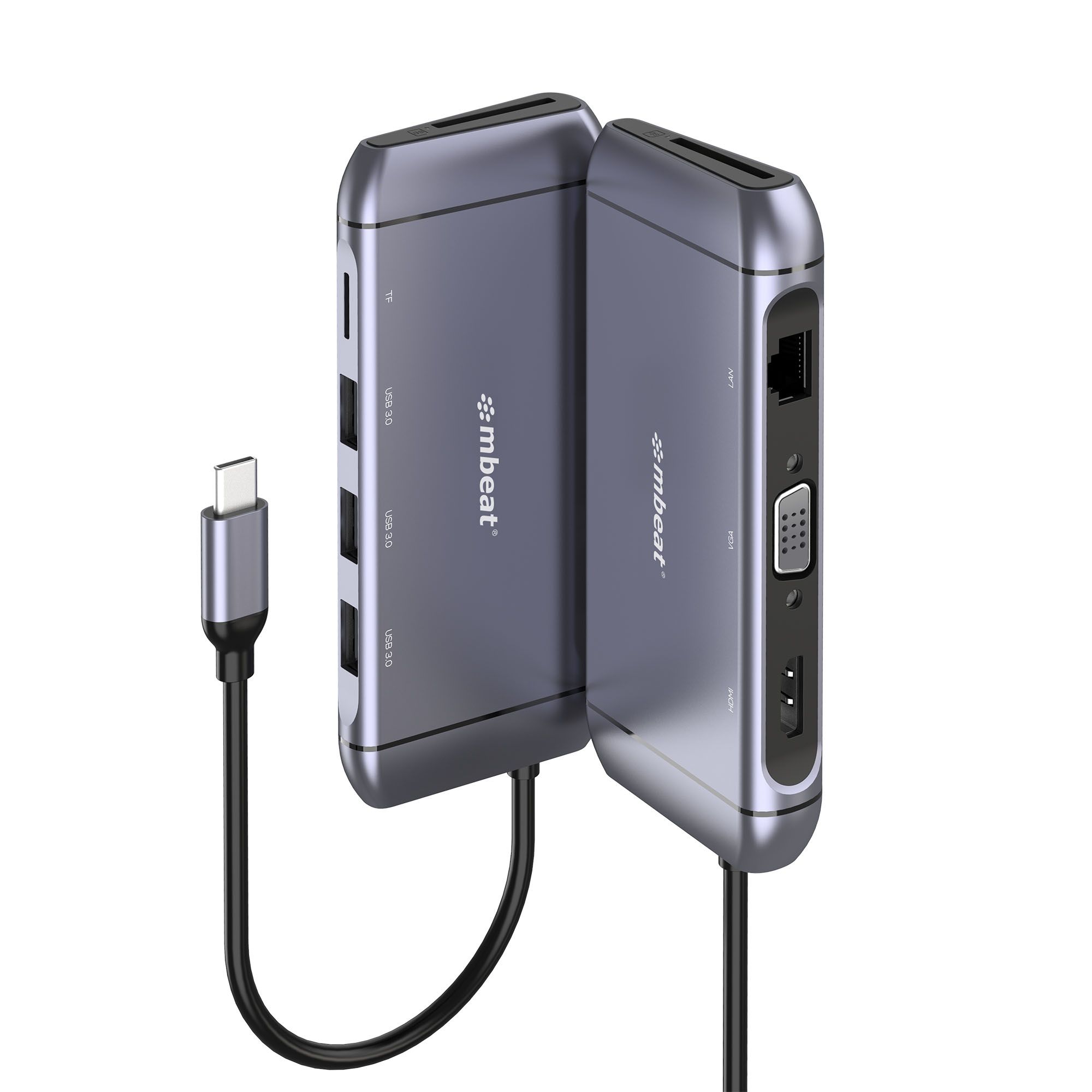 (LS) mbeat® Elite X9 9-in-1 Multifunction USB-C Docking Station 1x HDMI, 1x VGA 1x USB-C Power Delivery 100W, 3x USB 3.0, MicroSD /SD Card