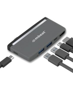 (LS) mbeatÂ® EssentialÂ ProÂ  5-IN-1 USB- C Hub (4k HDMI Video, USB-C PD Pass Through Charging, USB 3.0 x 2, USB-C x 1) USB 3.0 Speed  Up to 5Gbps