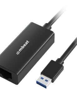 (LS) mbeatÂ® USB 3.0 Gigabit Etherent Adapter - Black RJ45, up to 1000Mbps speed. Compact and lightweight Material  ABS Plastic Weight  24.5g