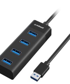 mbeatÂ® 4-Port USB 3.0 Hub - Black USB 3.0 transfer speeds up to 5Gbps. Plug-and-play Compact and lightweight Weight  37g