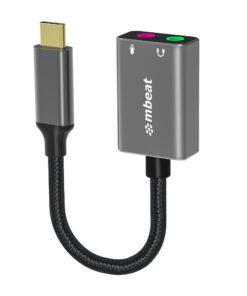 mbeatÂ® Elite USB-C to 3.5mm Audio and Microphone Adapter - Adds Headphone Audio and Microphone Jack to USB-C Computer, Tablet Smartphone Devices