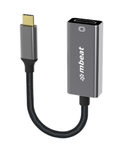 mbeatÂ® Elite USB-C to HDMI Adapter - Converts USB-C to HDMI Female Port, Supports 4K@60Hz (3840Ã—2160), Gold Plated, Aluminium, Nylon braided Cable