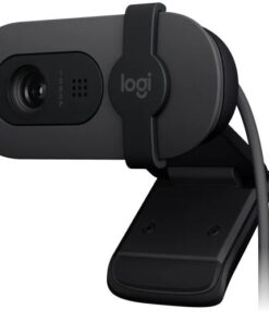 Logitech Brio 100 Full HD 1080p webcam with auto-light balance, integrated privacy shutter, and built-in mic