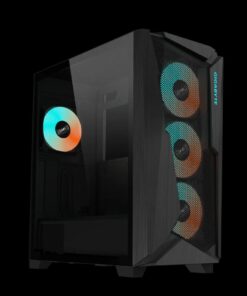 (LS) Gigabyte C301V2 RGB Tempered Glass E-ATX Black Mid Tower Gaming Chassis 2x3.5' 2x2.5' 2xUSB3.0 Detachable Dust Filter Liquid Cooling PSU ATX