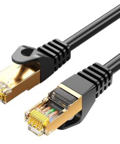 8Ware CAT7 Cable 0.5m (50cm) - Black Color RJ45 Ethernet Network LAN UTP Patch Cord Snagless Flat cable