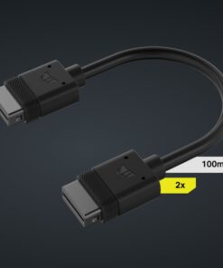 Corsair iCUE LINK Cable, 2x 100mm with Straight connectors, Black(LS)