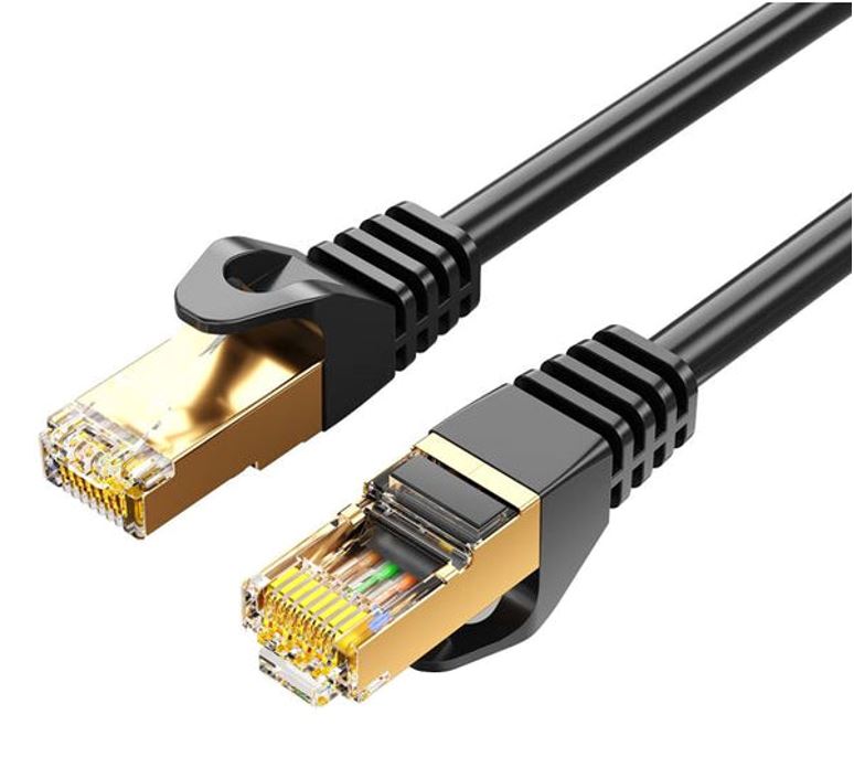 8Ware CAT7 Cable 2m - Black Color RJ45 Ethernet Network LAN UTP Patch Cord Snagless Flat cable
