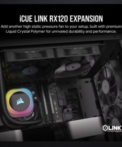 Corsair RX120 iCUE LINK PWM Single Fan Expansion. Black Fan - Glass fiber-reinforced LCP fan blades