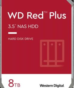 Western Digital WD Red Plus 8TB 3.5' NAS HDD SATA WD80EFPX 215MB /s 5640 RPM 256MB Cache 3-Year Limited Warranty