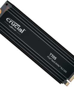 Crucial T705 4TB Gen5 NVMe SSD Heatsink - 14100 /12600 MB /s R /W 2400TBW 1500K IOPs 1.5M hrs MTTF DirectStorage for Intel 14th Gen and AMD Ryzen 7000