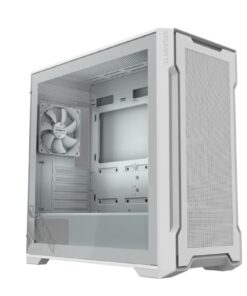 (LS) GIGABYTE C102 GLASS ICE Mid Tower case, 450x 210x 450 mm, White, 5 Expansion slots, 2x 3.5' Drive Support, 2 + 1 x 2.5' Drive Support, USB 3.0 x2