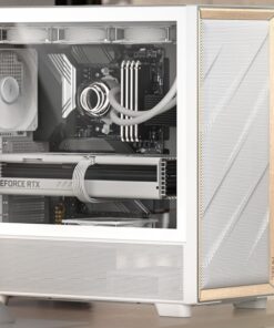 Antec Flux ATX, White Premium Birch Trim, 5x white PWM Performance Fans. Ultra Cooling Design, PWM ARGB Controller w / MB Sync, Mid Tower Case