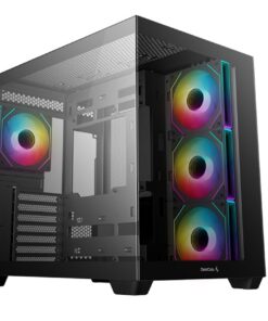 DeepCool CG530 4F ATX Case, Tempered Glass, 4 Pre-Instaled Fans, USB3.0Ã—2ã€Gen2 Type-C x1ã€Audio /MicÃ—1, Cable, Supports Rear Connector