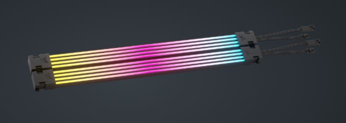 Corsair ARGB PSU Cable Strips 2x230mm, 100 ARGB LEDs /strip, 5V ARGB /iCUE