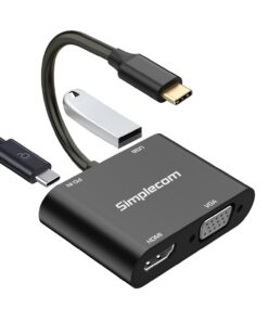 Simplecom DA440 4-in-1 USB-C Multiport Adapter with Power Delivery USB 3.0 VGA HDMI