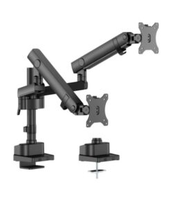 Brateck LDT84-C024P-B Dual Screen Pole-Mounted Heavy-Duty Mechanical Spring Monitor Arm Black(LS)