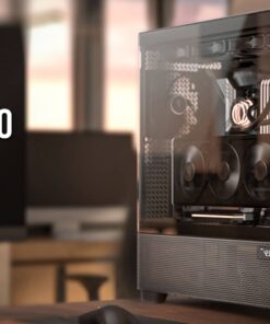 Antec FLUX PRO, E-ATX, Premium Walnut, Iunity Temperature Disp. CPU and GPU LED Display, 6x High Performance Fans, ARGB PWN Ctrl, PSU Shift, Case