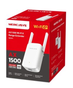 Mercusys ME60X AX1500 Wi-Fi 6 Range Extender, Dual Band Speeds up to 1500Mbps, 300Mbps@2.4 GHz, 1201Mbps@ 5 GHz