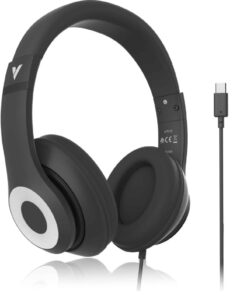 Verbatim Audio Headphone Mic Classic Type C - Black, Clear Sound, Comfort, Robust Construction, Easy modern connection. Headset. Office and School 2025