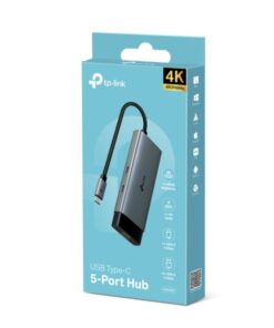 TP-Link UH5020C USB Type-C 5 in 1 Hub, 4K@60Hz HDMI, 100W Power Delivery, 1Ã— USB-C Data Port, 2Ã— USB-A Data Ports.