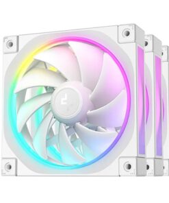 DeepCool FL12 White 120mm Unique ARGB Fans, Low Noise, 4-pin PWM, Fluid Dynamic Bearing, Addressable RGB LED