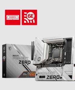 MSI B650M PROJECT ZERO Motherboard, AMD B650, 4x DDR5 128GB, 1x HDMI, 2x M.2, USB 3.2 Type A x9
