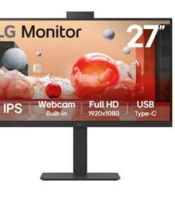 LG 27' Full HD IPS Monitor, 1920x1080, Webcam, 100â€¯Hz, 5ms, USB Type-C (PDâ€¯90W) /RJ45, sRGB 99% (CIE1931), adjustable stand