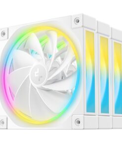 DeepCool FL12R White 120mm (3-Pack) Unique Addressable RGB High Performance Fans, Low Noise, 4-pin PWM, Fluid Dynamic Bearing