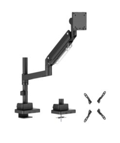 Brateck LDT80-C012P Super Heavy-Duty Pole-Mounted Gas Spring Monitor Arm, Matte Black, Fit Screen Size  24'-57' Up to 27 KG ï¼ˆLSï¼‰